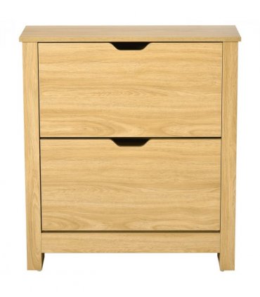 Shoe Storage Cabinet Brown Oak Tone Finish 12 Pairs 80H x 72L x 26Dcm