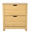 Shoe Storage Cabinet Brown Oak Tone Finish 12 Pairs 80H x 72L x 26Dcm