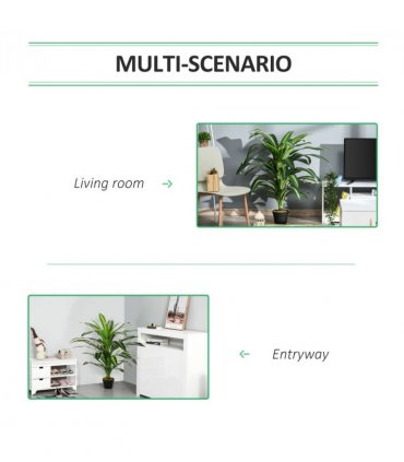 Plastic Green 110cm/3.6FT Artificial Dracaena Tree Decorative Plant 40 Leaves