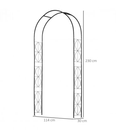Metal Vintage Garden Arch Lawn Arbor Trellis Rose Plant Climbing Rack Outsunny