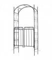Metal Decorative Backyard Arch Gate Garden Arbor for Climbing Plants Outsunny