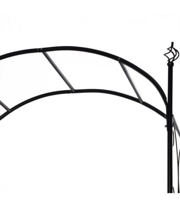 Metal Decorative Backyard Arch Gate Garden Arbor for Climbing Plants Outsunny