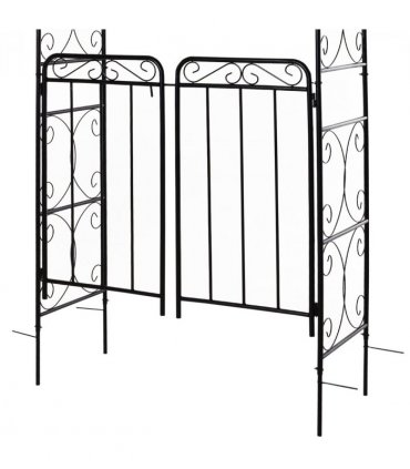 Metal Decorative Backyard Arch Gate Garden Arbor for Climbing Plants Outsunny