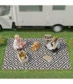 Outdoor Rug Portable Plastic Straw RV 152L x 243W x 0.3T cm 121x182cm Black