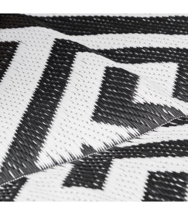 Outdoor Rug Portable Plastic Straw RV 152L x 243W x 0.3T cm 121x182cm Black