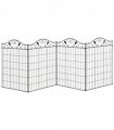 Garden Decorative Fence 4 Panels 44in x 12ft Steel Wire Border Edging Outsunny