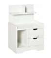 Bedside Table White 40L x 30D x 60H cm 2 Drawers Particle Board Storage Shelves