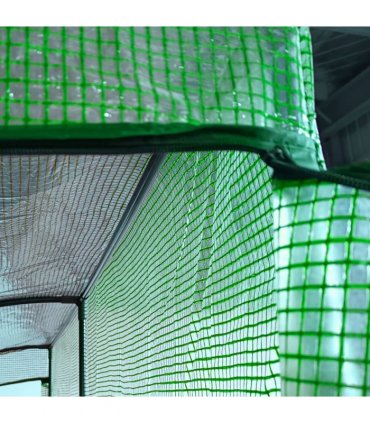 Green Walk-In Wall Greenhouse 200L x 100W x 215Hcm PE Cover Steel Tubing