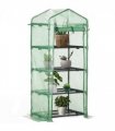 Mini Greenhouse 4-Tier Portable Plant House Shed w/ PE Cover Green
