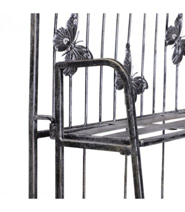 METAL PLANT STAND: 3-Tier Silver Folding Display Rack 44Lx25Wx96H cm