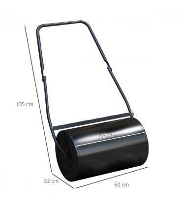 Garden Lawn Roller 38L Steel Push Grass Mower Water Sand Filled Durhand