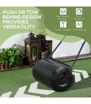 Garden Lawn Roller 38L Steel Push Grass Mower Water Sand Filled Durhand