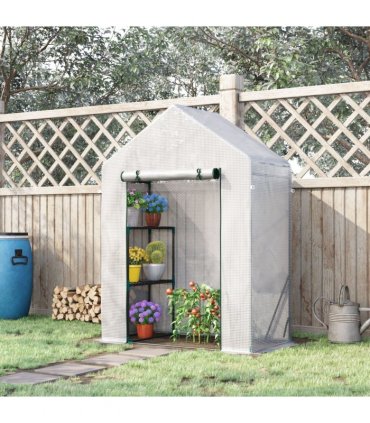 Greenhouse for Outdoor, Portable Gardening Plant Grow House w/ Shelf Outsunny