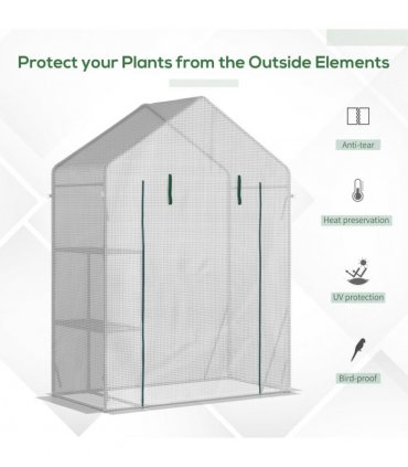 Greenhouse for Outdoor, Portable Gardening Plant Grow House w/ Shelf Outsunny