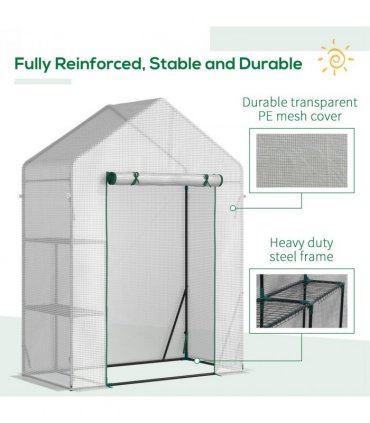 Greenhouse for Outdoor, Portable Gardening Plant Grow House w/ Shelf Outsunny