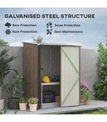 Outdoor Storage Shed Steel Garden Shed w/ Lockable Door for Backyard Outsunny