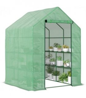 Greenhouse Outdoor Grow House Dark Green 143x138x190cm Durable plastic shell