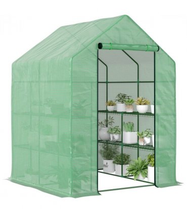 Greenhouse Outdoor Grow House Dark Green 143x138x190cm Durable plastic shell