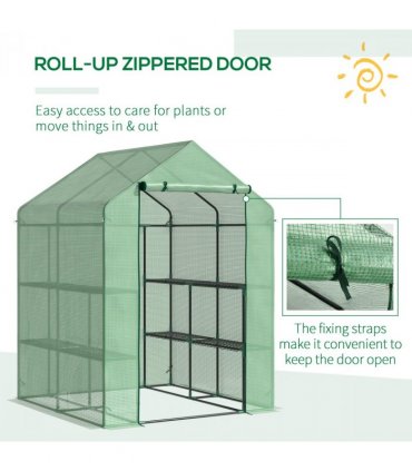 Greenhouse Outdoor Grow House Dark Green 143x138x190cm Durable plastic shell