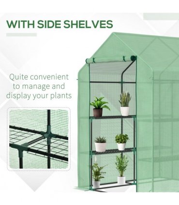 Greenhouse Outdoor Grow House Dark Green 143x138x190cm Durable plastic shell