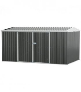 Outdoor Garden Storage Shed Steel Tool Storage Box Grey 420L x 269W x 215Hcm