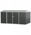 Outdoor Garden Storage Shed Steel Tool Storage Box Grey 420L x 269W x 215Hcm