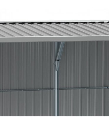 Outdoor Garden Storage Shed Steel Tool Storage Box Grey 420L x 269W x 215Hcm