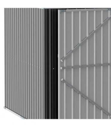 Outdoor Garden Storage Shed Steel Tool Storage Box Grey 420L x 269W x 215Hcm