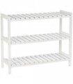 Shoe Rack 3-Tier Wood Frame Open Hygienic Storage 57x70cm White Pine MDF
