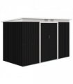 Outdoor Garden Storage Shed Galvanised Steel Dark Grey 280L x 130W x 172Hcm