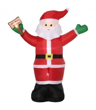 Outsunny 8' Inflatable Christmas Santa Claus Holds Light Sign of Blessings LED