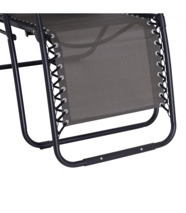 Metal Frame Zero Gravity Lounger w/ Head Pillow for Patio Decking  Outsunny