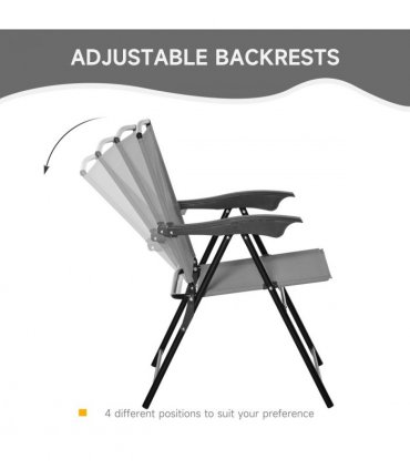 Patio Bistro Set Folding Chairs Garden Coffee Table for Balcony Grey