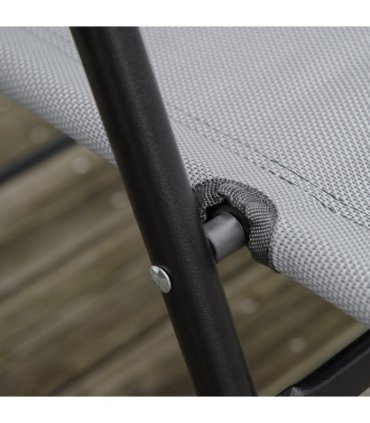 Patio Bistro Set Folding Chairs Garden Coffee Table for Balcony Grey