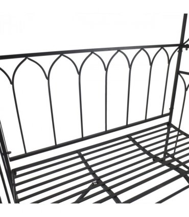 Garden Arbour Bench Plant Climbing Support Trellis Rose Vines Black Outsunny