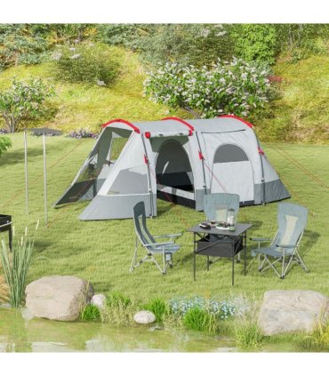 Aluminum Camping Table Roll-Top Folding Table Picnic Table w/ Mesh Bag, Black