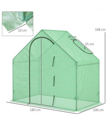 Steel Green 168H x 180L x 100Wcm Walk-In Portable Greenhouse Mini Grown House