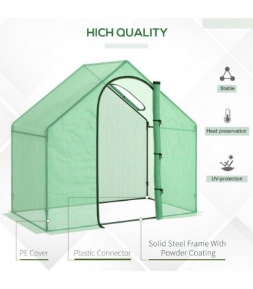 Steel Green 168H x 180L x 100Wcm Walk-In Portable Greenhouse Mini Grown House