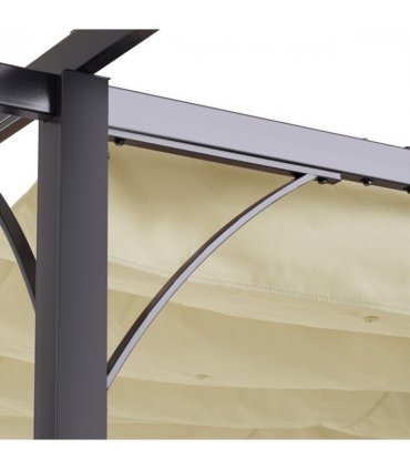 3x3m Outdoor Pergola Metal Gazebo Porch Awning Retractable Canopy Outsunny