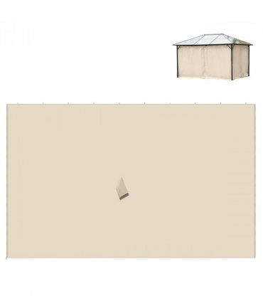 Gazebo Replacement Sidewalls Privacy Panel 4 Pack Polyester Beige 352L x 205H cm