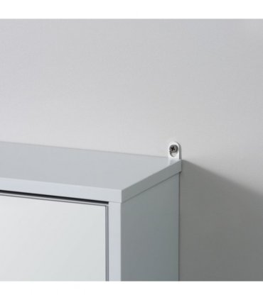 Wall Mounted Mirror Cabinet Grey 48W x 14.5D x 45Hcm MDF Particle Board Shelf