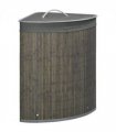 55L Bamboo Corner Laundry Hamper Bamboo Laundry Basket 38x38x57cm Grey HOMCOM