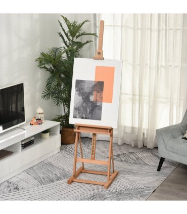 H-Frame Studio Easel Height Adjustable with Canvas Holder Pencil Case Vinsetto