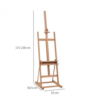H-Frame Studio Easel Height Adjustable with Canvas Holder Pencil Case Vinsetto