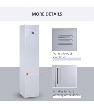 1.8m Locker Office Cabinet Storage Cold Rolled Steel  Storage Shelves Vinsetto