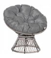 PE Rattan Grey 86H x 87L x 97Wcm 360° Swivel Rattan Papasan Moon Bowl Chair