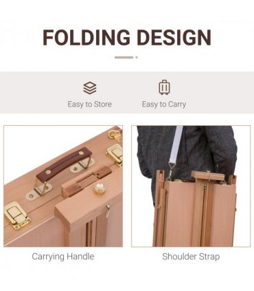 Tripod Art Easel Wooden Drawing Board Workstation Folding French Sketch HOMCOM