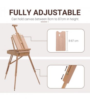 Tripod Art Easel Wooden Drawing Board Workstation Folding French Sketch HOMCOM