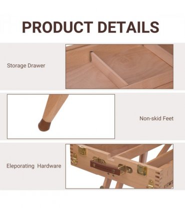 Tripod Art Easel Wooden Drawing Board Workstation Folding French Sketch HOMCOM