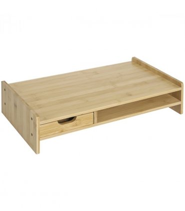 Monitor Stand Riser Bamboo Natural wood finish 49Lx 25.5 W x 11.5Hcm